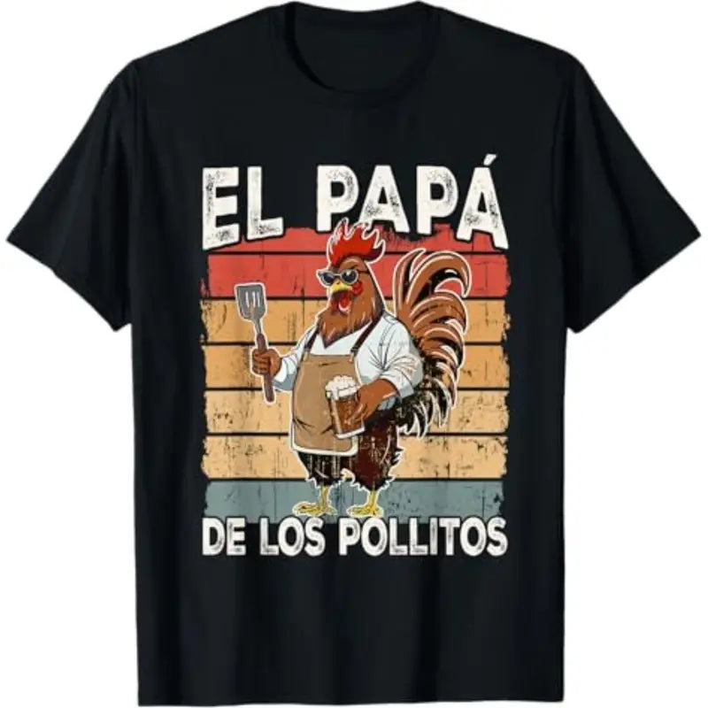 "El Papá de los Pollitos" Funny Spanish Father’s Day Cotton T-Shirt