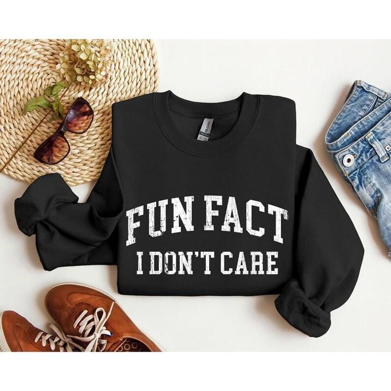 Fun Fact I Don't Care Sarcasm Sweatshirt, Sarcastic Sweater, Sassy Funny Shirt