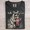 "Vintage Raccoon & Soda" Funny T-Shirt | Retro Animal Meme Graphic Tee