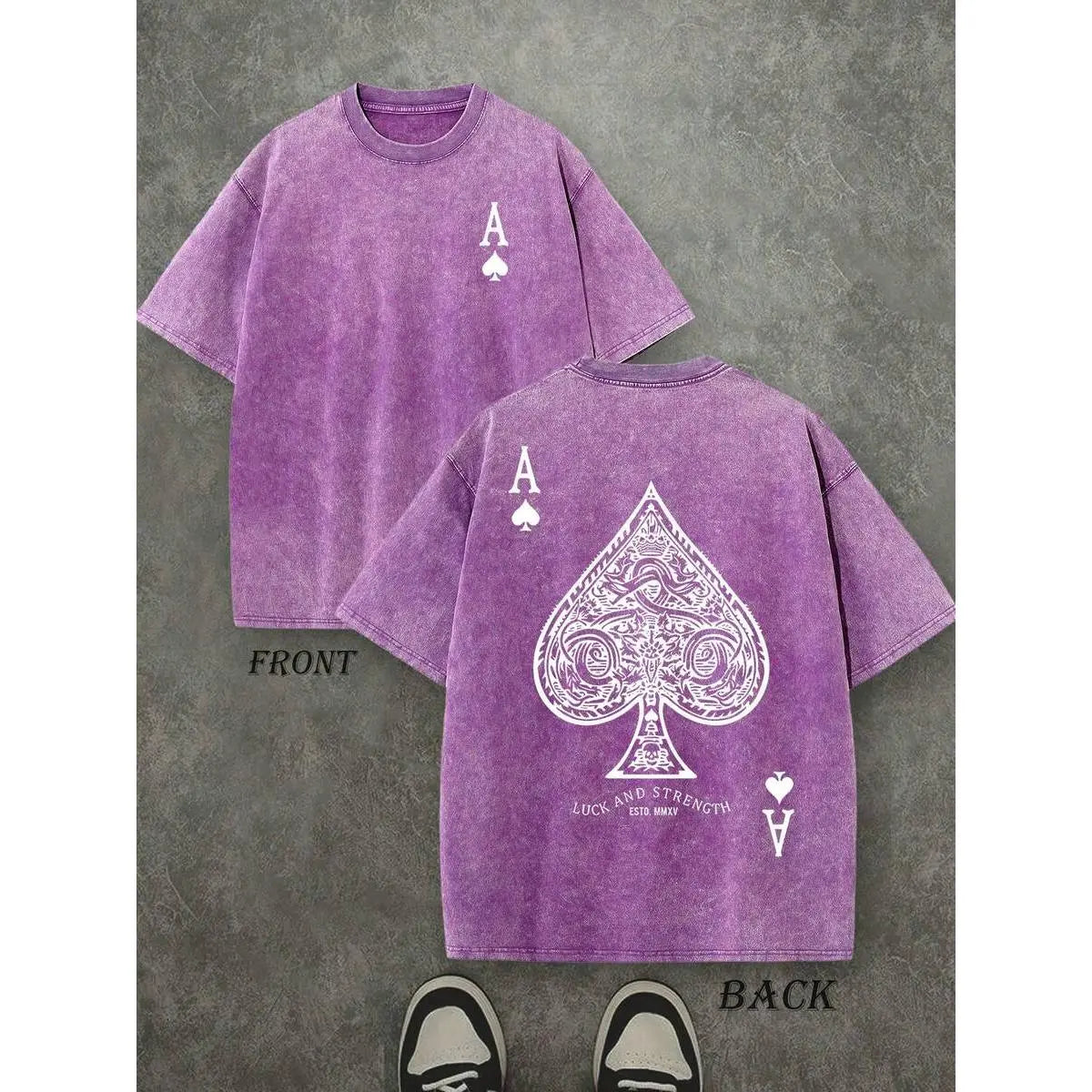 "Luck & Strength" Ace of Spades Tee | 230g Heavyweight Washed Cotton