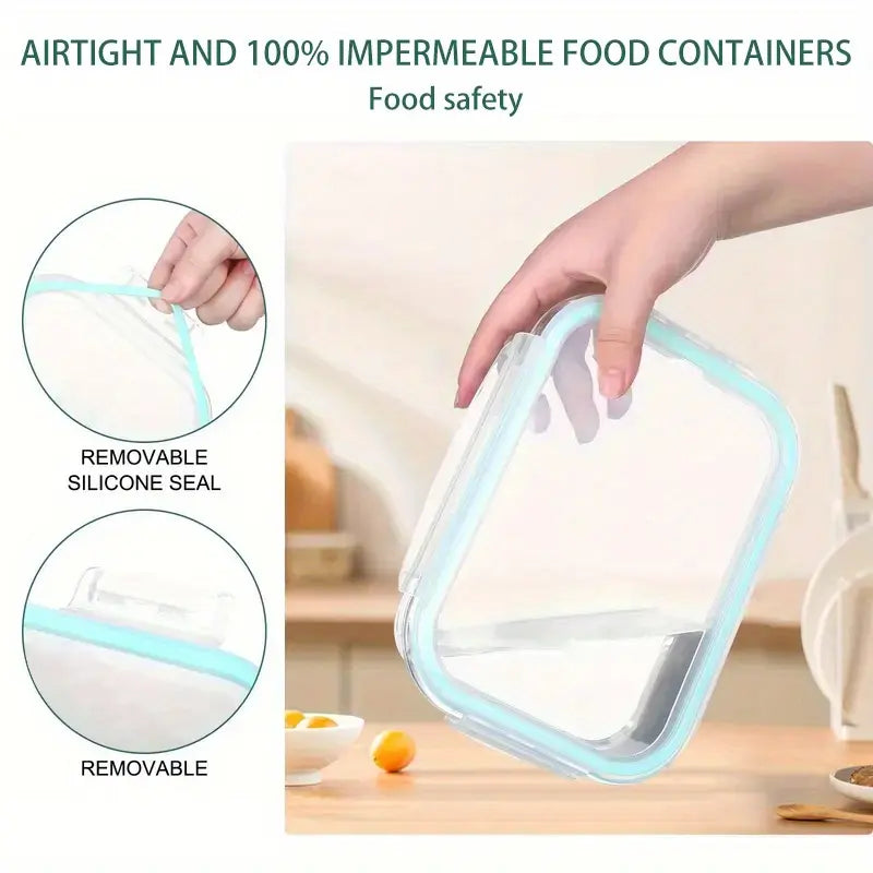 16-Piece Glass Food Storage Containers Set – Airtight Meal Prep & Kitchen Preservation Lids