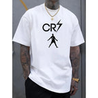 Men's CR7 Print Polyester Tee – Comfy Lightweight Summer Casual Shirt