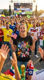 Unisex 2026 New Soccer T-Shirt - 100% Cotton, Stylish Flag Print