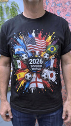 Unisex 2026 New Soccer T-Shirt - 100% Cotton, Stylish Flag Print
