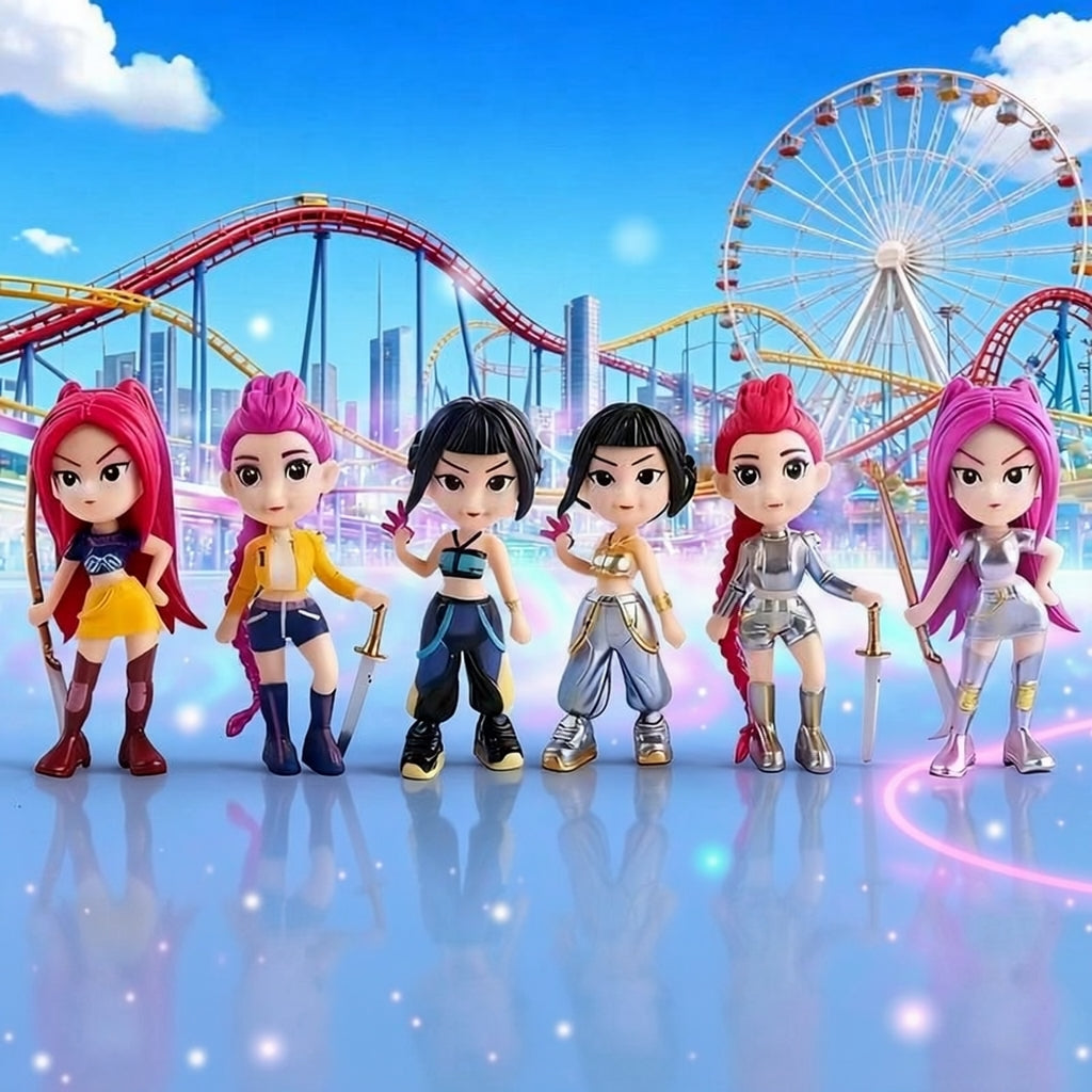 6pc K-Pop Idol Figurine Set | Mini Anime Style Model Toys for Collection