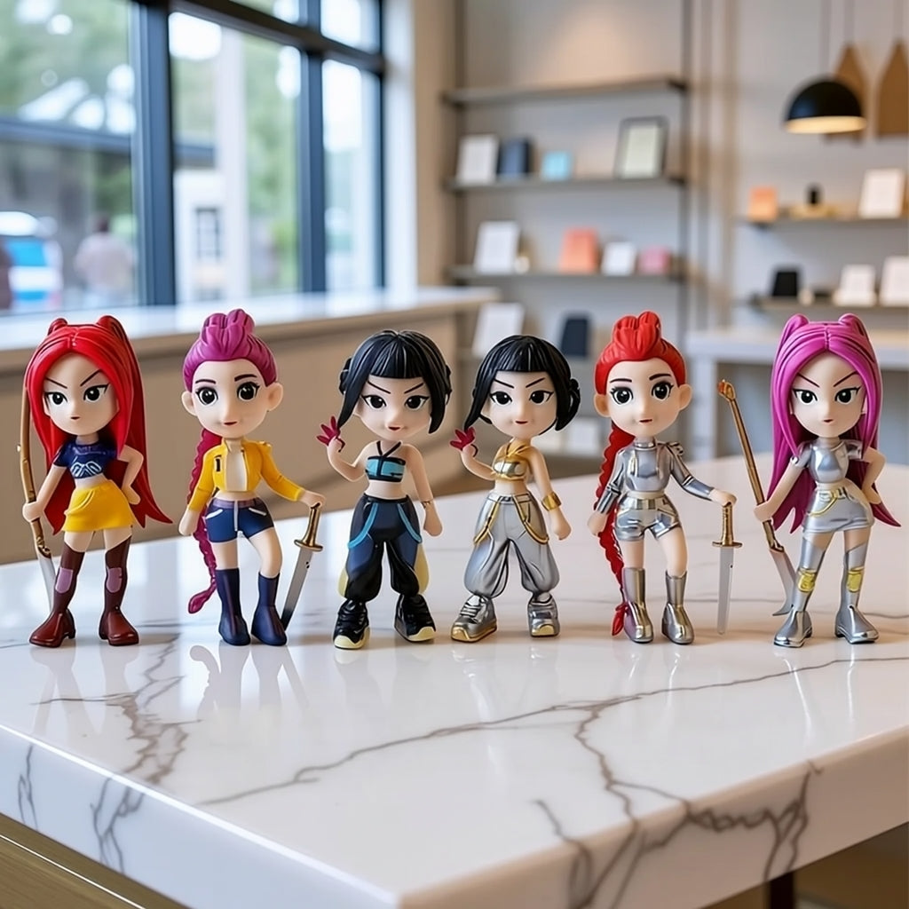 6pc K-Pop Idol Figurine Set | Mini Anime Style Model Toys for Collection