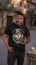 "El Papá Más Chingón" Funny Mexican Dad Graphic Premium T-Shirt