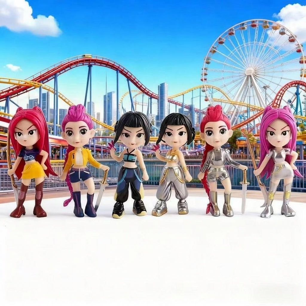 6pc K-Pop Idol Figurine Set | Mini Anime Style Model Toys for Collection