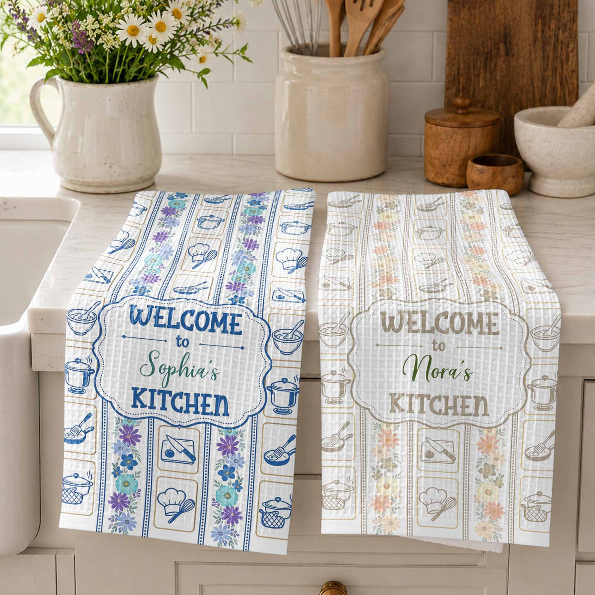 Welcome to My Kitchen, Personalized Kitchen Towel, Gift for Cooks - 3