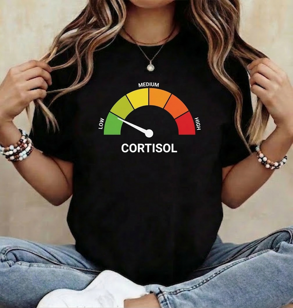 Low Cortisol High Cortisol Funny Casual  Heavyweight Short Sleeve Shirt
