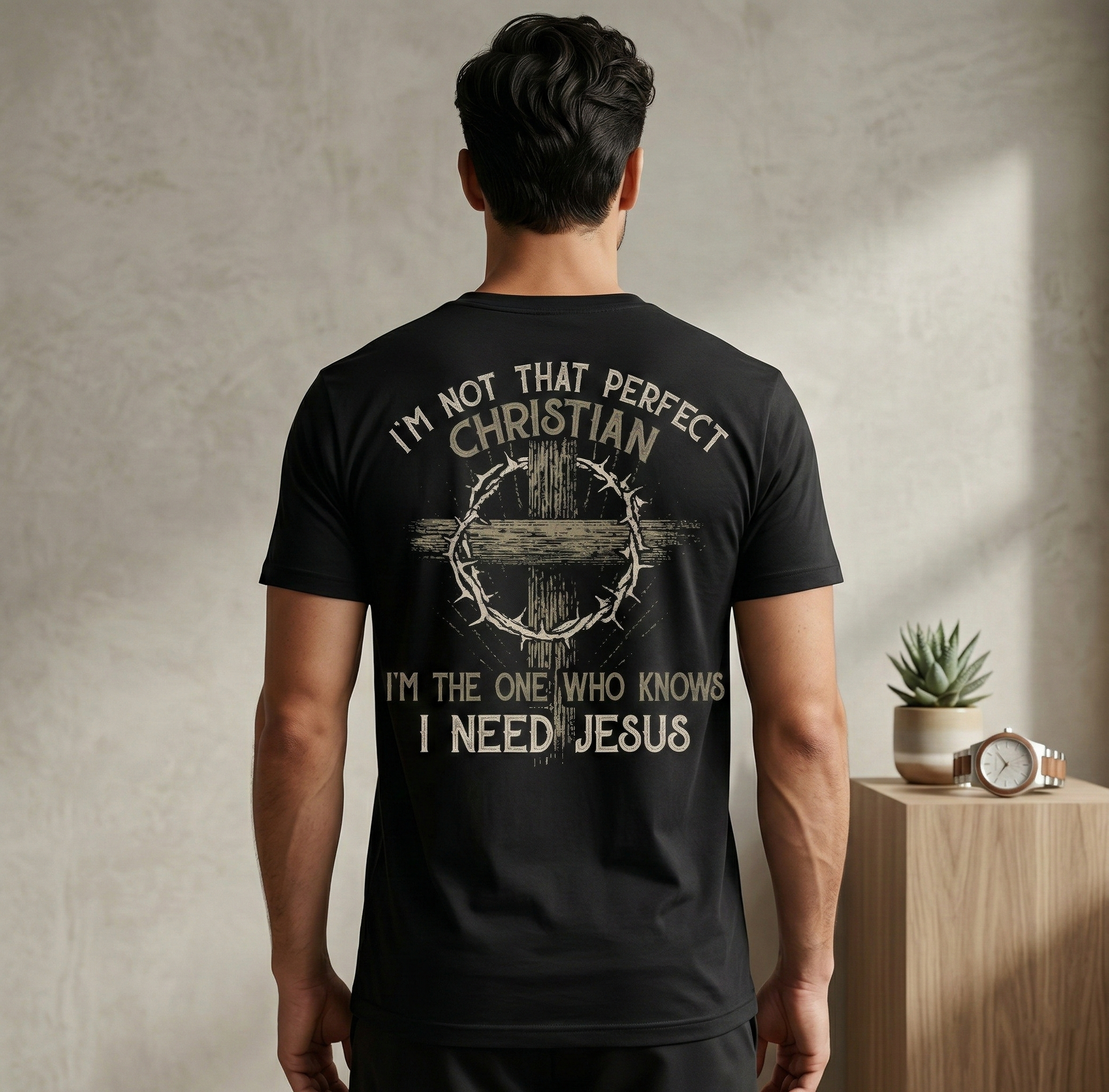 I‘m Not That Perfect Christian  I‘m The One That Knows T-Shirt        Graphic tees Casual Shortsleeve
