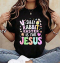 "Easter Is For Jesus" Women's Shirt | Silly Rabbit Faith Graphic Tee
