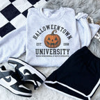Halloween Town University Pumpkin Sweatshirt – Ash Grey Heavy Cotton Pullover