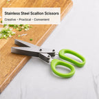Stainless Steel 5-Blade Scallion Cutter Scissors – Multi-Layer Kitchen Herb Shears