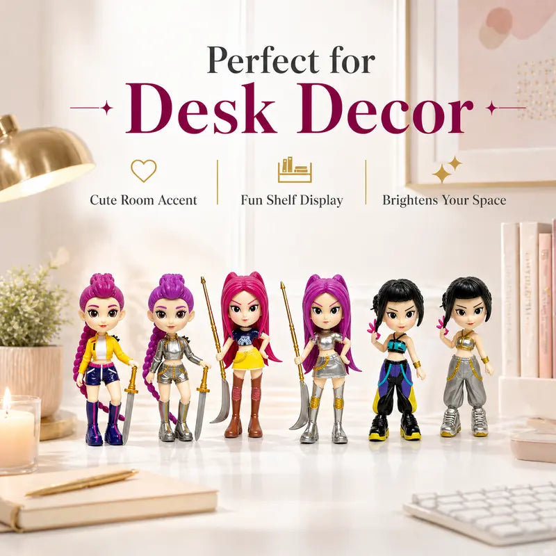 6pc K-Pop Idol Figurine Set | Mini Anime Style Model Toys for Collection