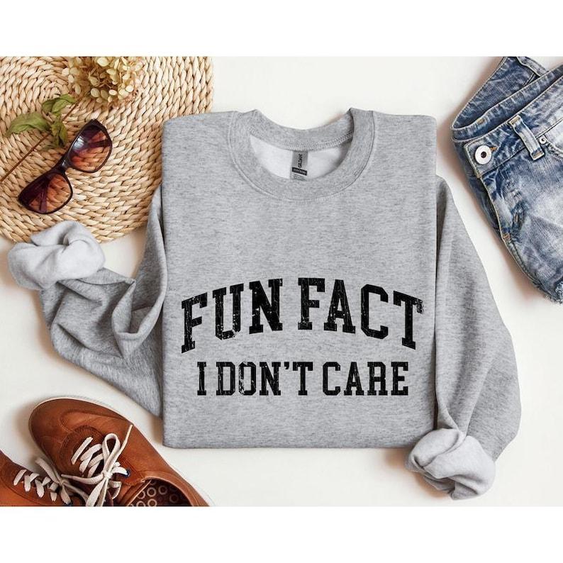 Fun Fact I Don't Care Sarcasm Sweatshirt, Sarcastic Sweater, Sassy Funny Shirt