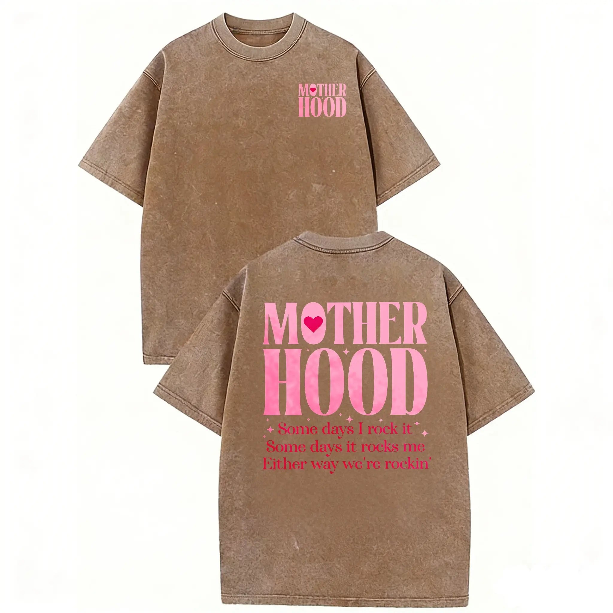 Washed Cotton Mom Life T-Shirt – Relaxed Fit, Oversized, Perfect Gift for Mother's Day