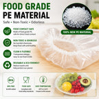 100-Pack Disposable Stretch Plastic Food Covers – Elastic Bowl Covers for Kitchen Storage