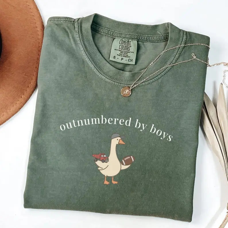 Comfort Colors Funny Boy Mom Goose Tee - Cute Mother's Day Gift for Boy Mama