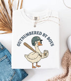 Comfort Colors Boy Mom Tee: Outnumbered Baseball Goose Graphic Unisex Shirt