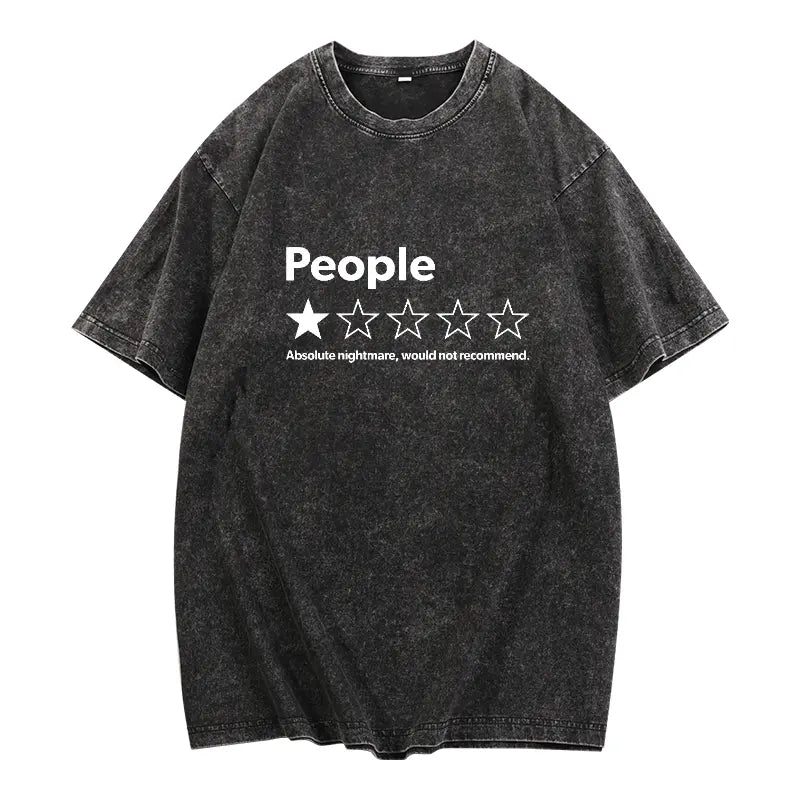 Funny "Absolute Trash" One Star Review T-Shirt -  Black Short Sleeve Tee