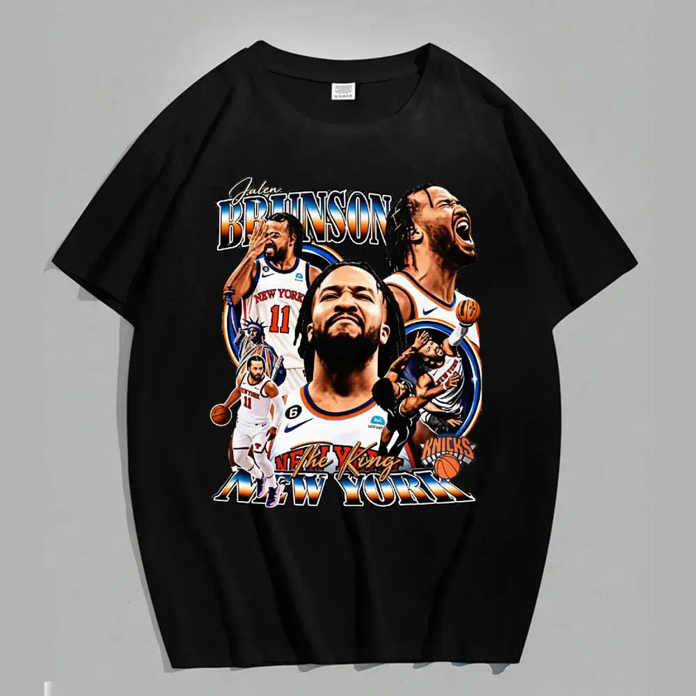 Jalen Brunson "Brunson Burner" Graphic T-Shirt – Vintage Streetwear Basketball Fan Apparel