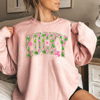 "Lucky" St. Patrick's Day Sweatshirt | Irish Shamrock Graphic Pullover