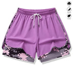 3-Pack Women’s Athletic Shorts with Liner – Drawstring Elastic Waistband Running Shorts
