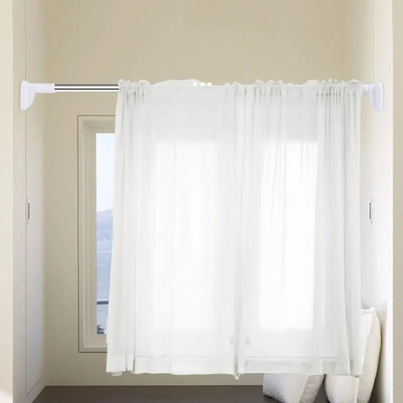 Punch-Free Adjustable Telescopic Tension Rod for Closet & Laundry Organization