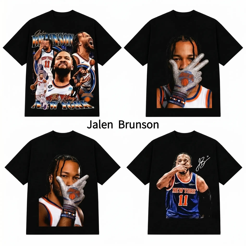 Jalen Brunson "Brunson Burner" Graphic T-Shirt – Vintage Streetwear Basketball Fan Apparel