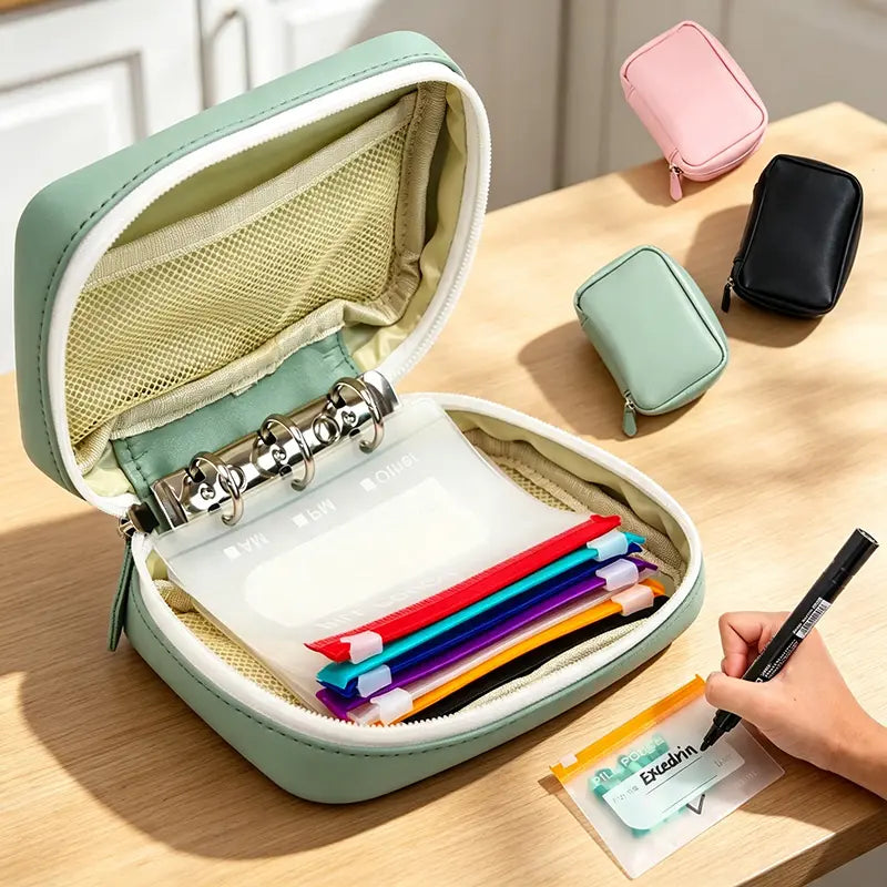 14-Piece A8 Waterproof Pill Pouch Organizer Set with Color-Coded Labels