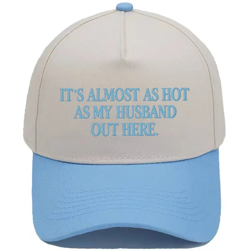 Funny "Almost As Hot As My Husband" Hat – Retro Two-Tone Snapback Cap