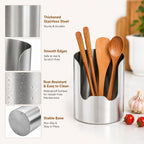 Thickened Stainless Steel Utensil Organizer – Rust-Resistant Countertop Storage Holder