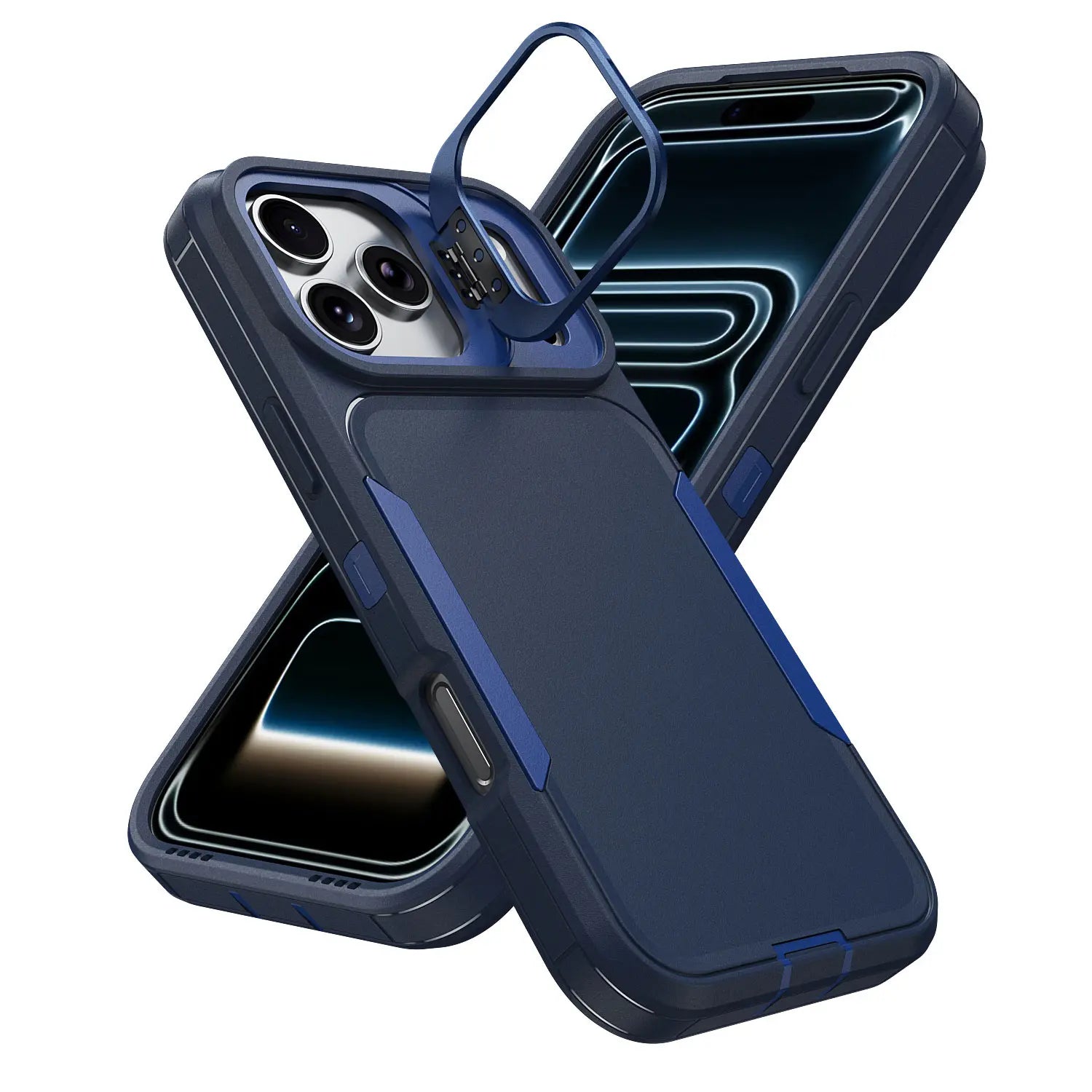 iPhone Military-Grade Heavy Duty Case with Camera Kickstand & Rugged Protection