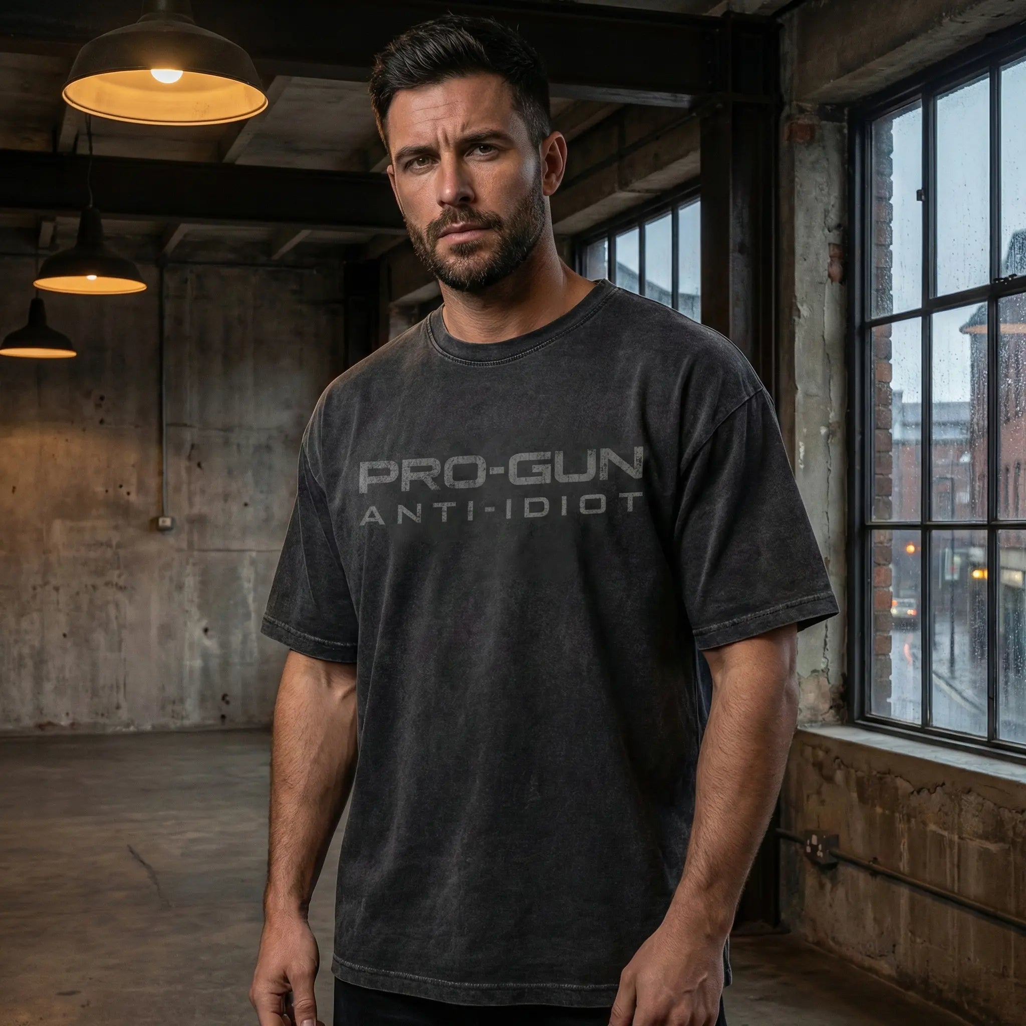 "Pro-Gun Anti-Idiot" T-Shirt | Vintage Washed Pro-2A Tactical Tee