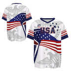 2026 USA Bald Eagle Graphic V-Neck Soccer Jersey – Patriotic Sports Fan Shirt