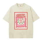 "Jesus Is My Jam" Strawberry Graphic Tee | Pink Washed Vintage Christian Shirt