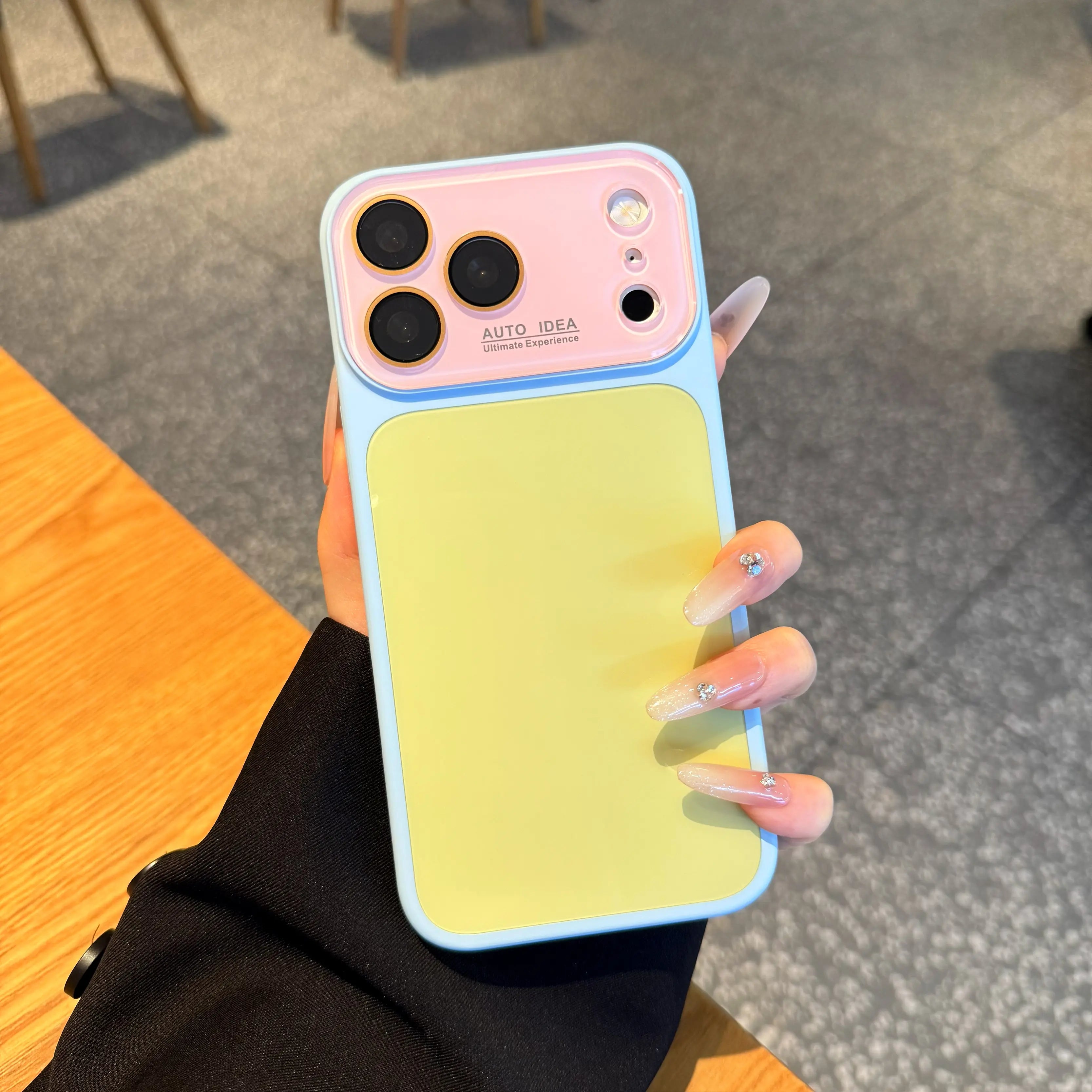 Dopamine Color Block Phone Case – Soft Shockproof Aesthetic Cover for iPhone 17 Pro Max
