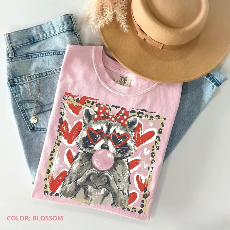 Leopard Raccoon Valentine's Sweatshirt | Cute Trendy Animal Love Tee