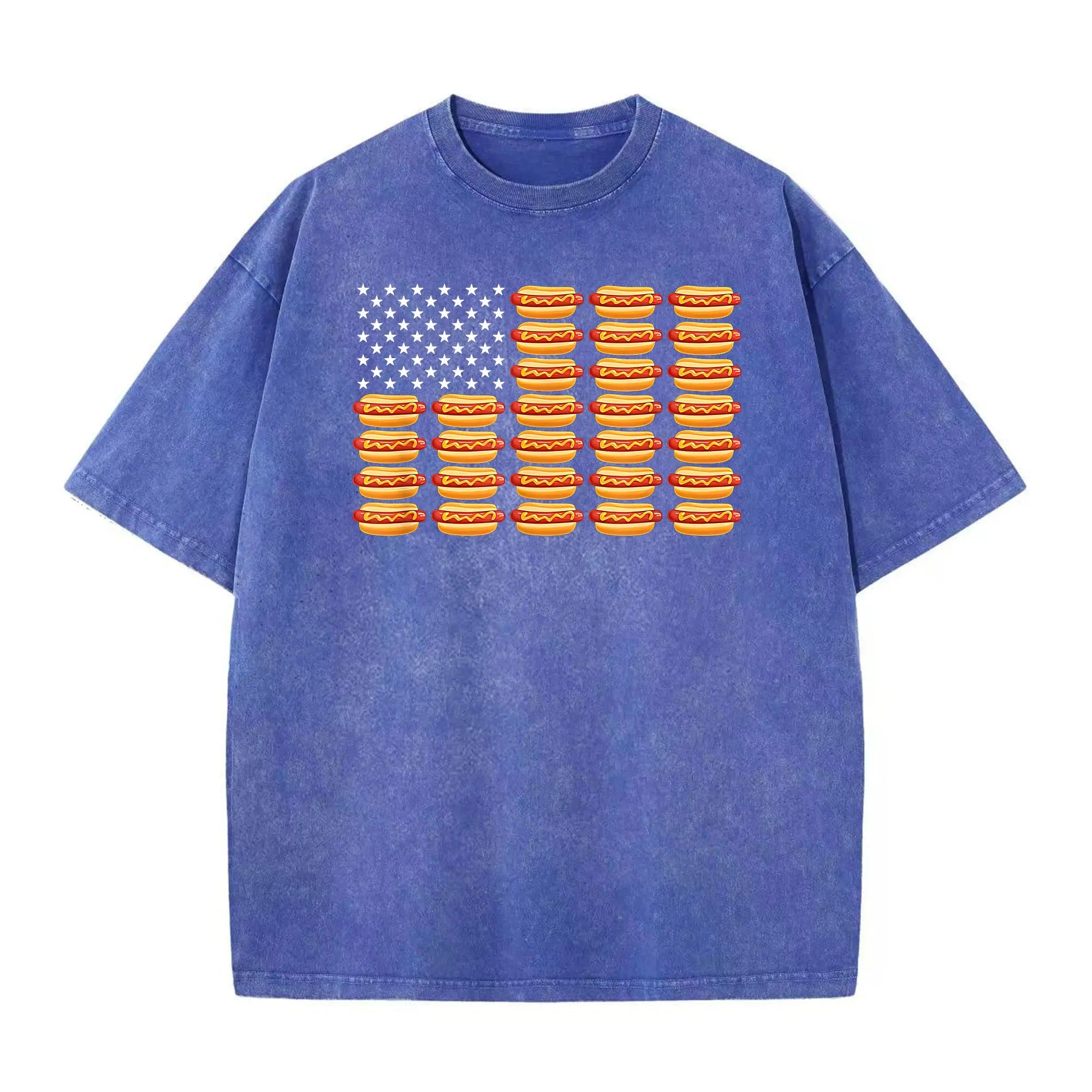 Hot Dog American Flag July 4th Patriotic Summer BBQ Funny T-Shirt