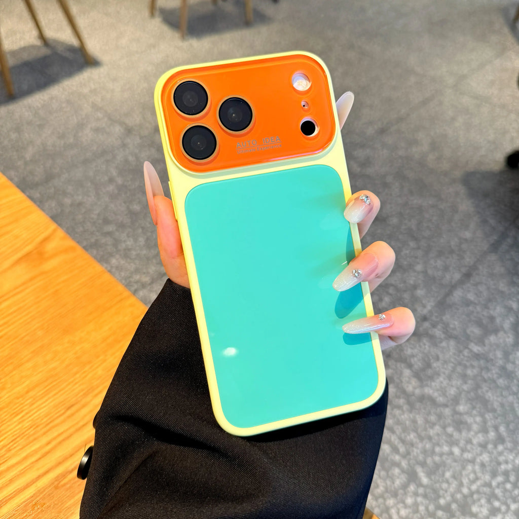 Dopamine Color Block Phone Case – Soft Shockproof Aesthetic Cover for iPhone 17 Pro Max