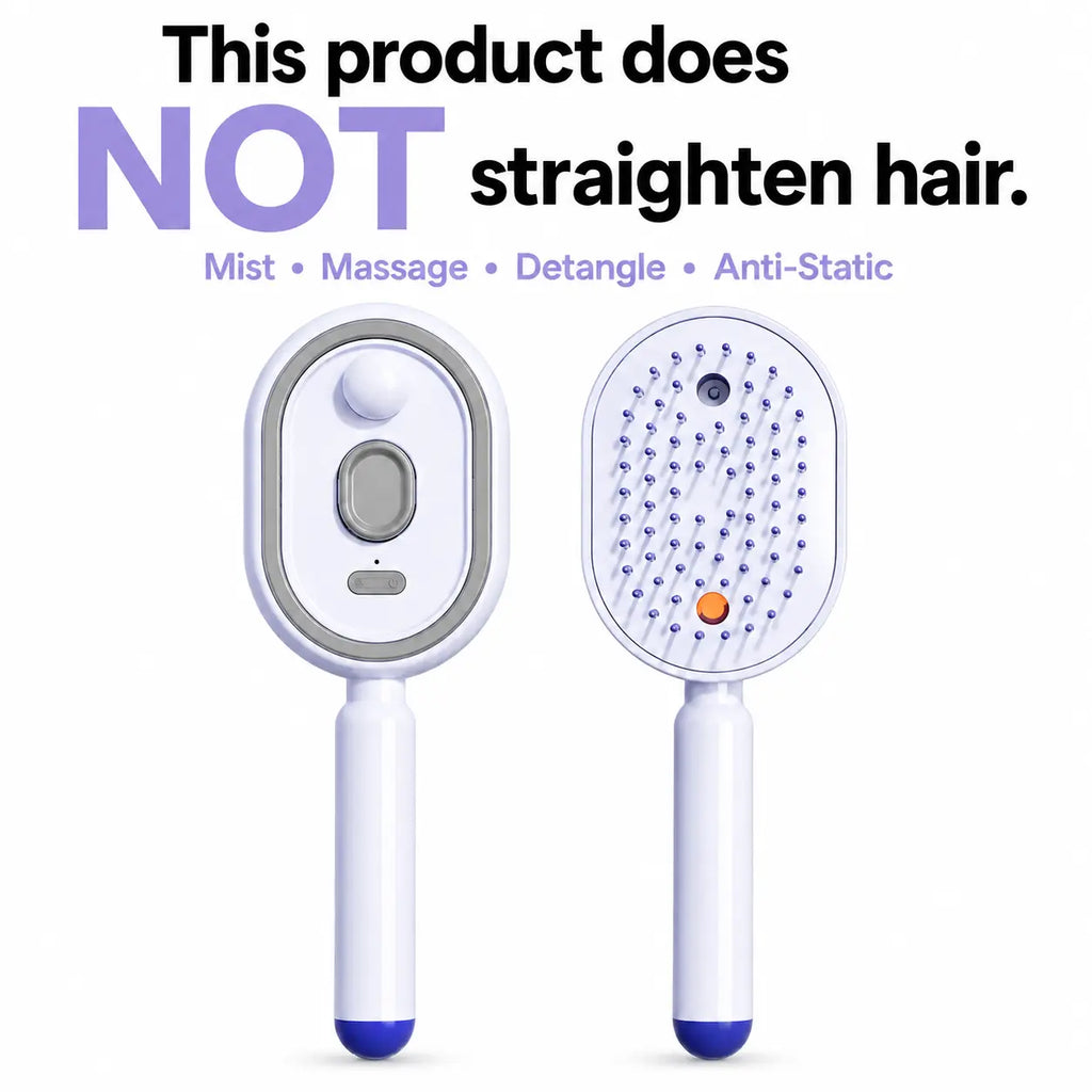 Electric Spray Air Cushion Massage Comb – Self-Cleaning Anti-Static Hair Brush
