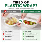 100-Pack Disposable Stretch Plastic Food Covers – Elastic Bowl Covers for Kitchen Storage