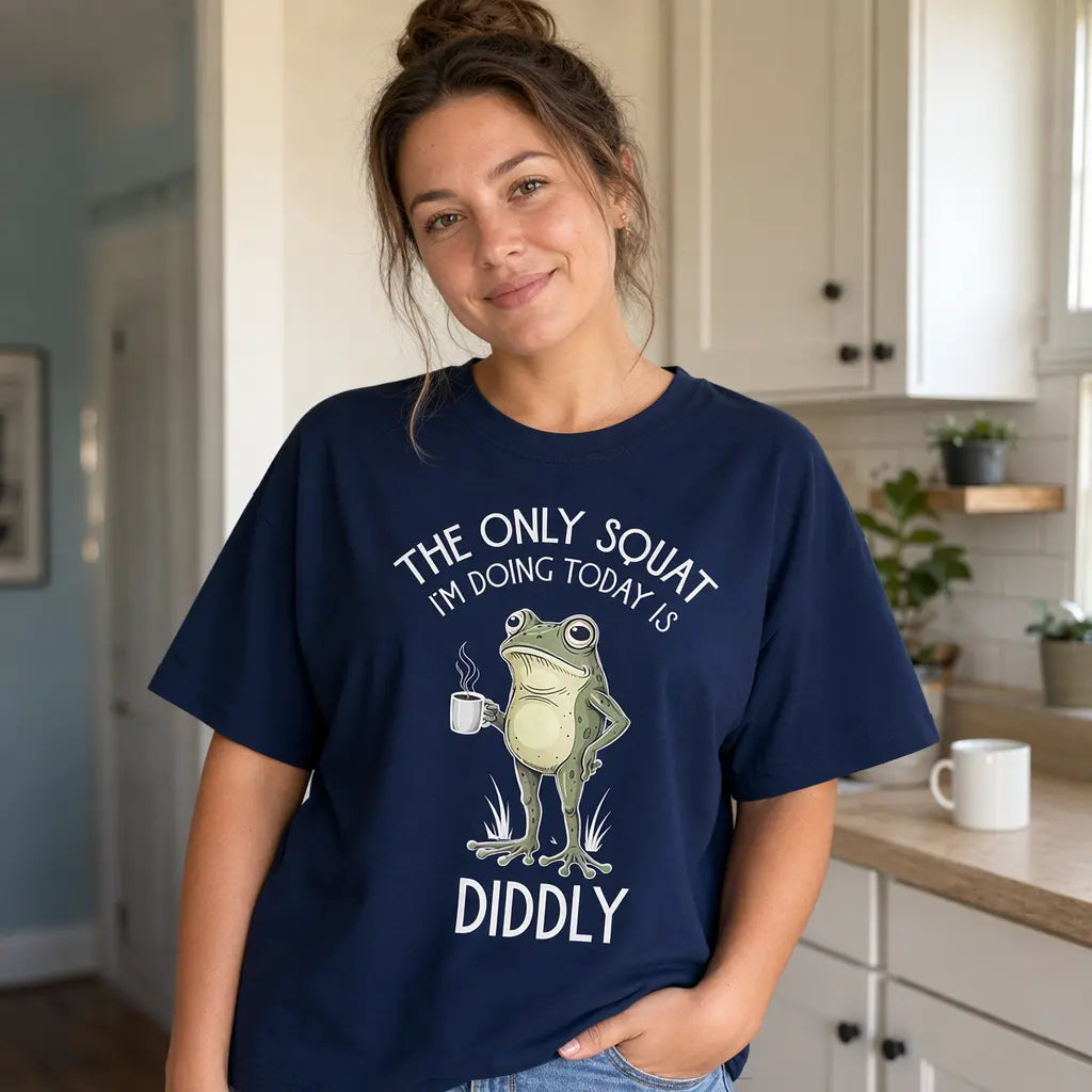"Diddly Squat" Funny Frog Graphic Tee – Sarcastic Women Shirt