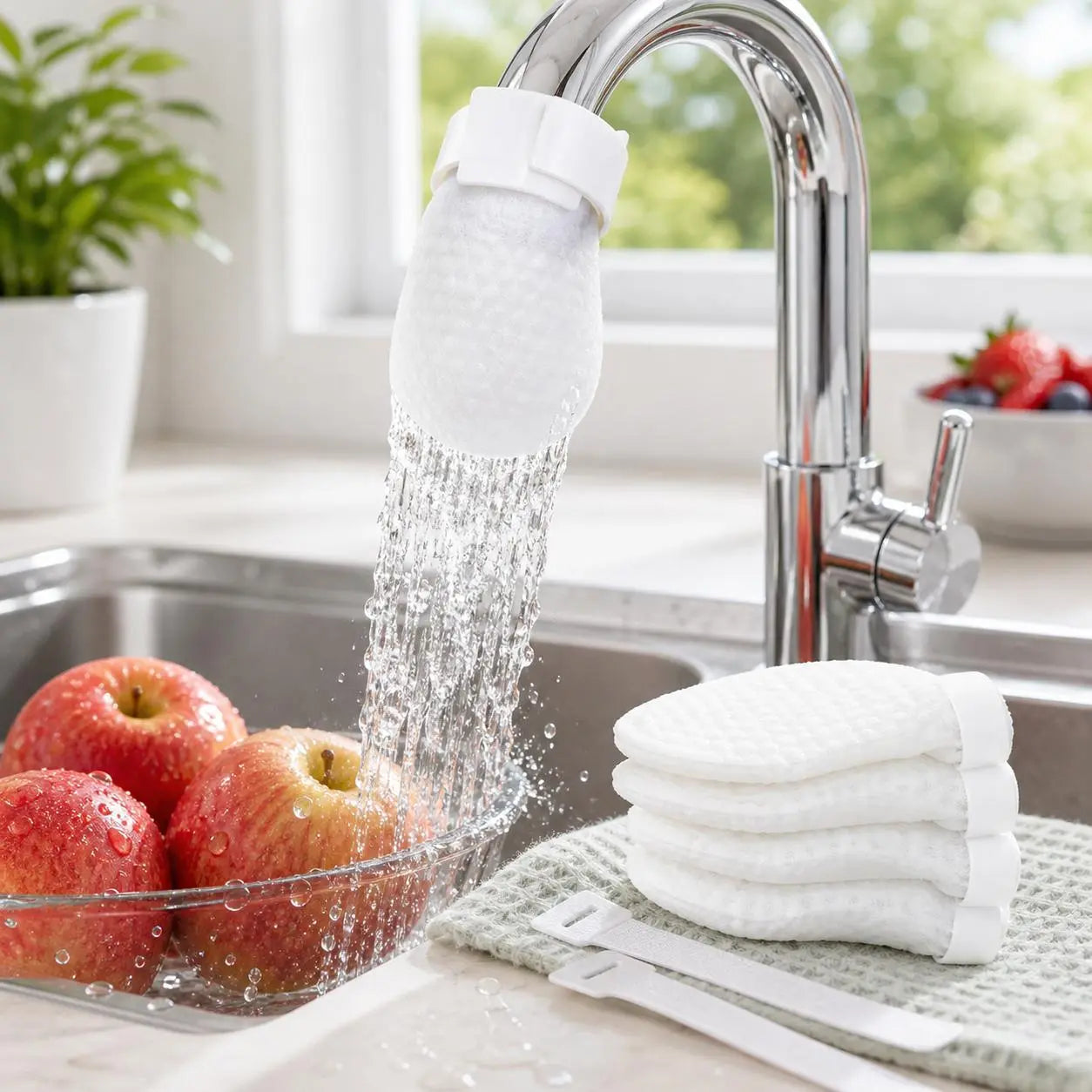 Faucet Cotton Sediment Filter Sock Bags – 50 Pack Splash-Reducing Tap Water Strainer