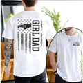 "Girl Dad" American Flag Fist Bump Tee: Vintage Double-Sided Graphic Shirt