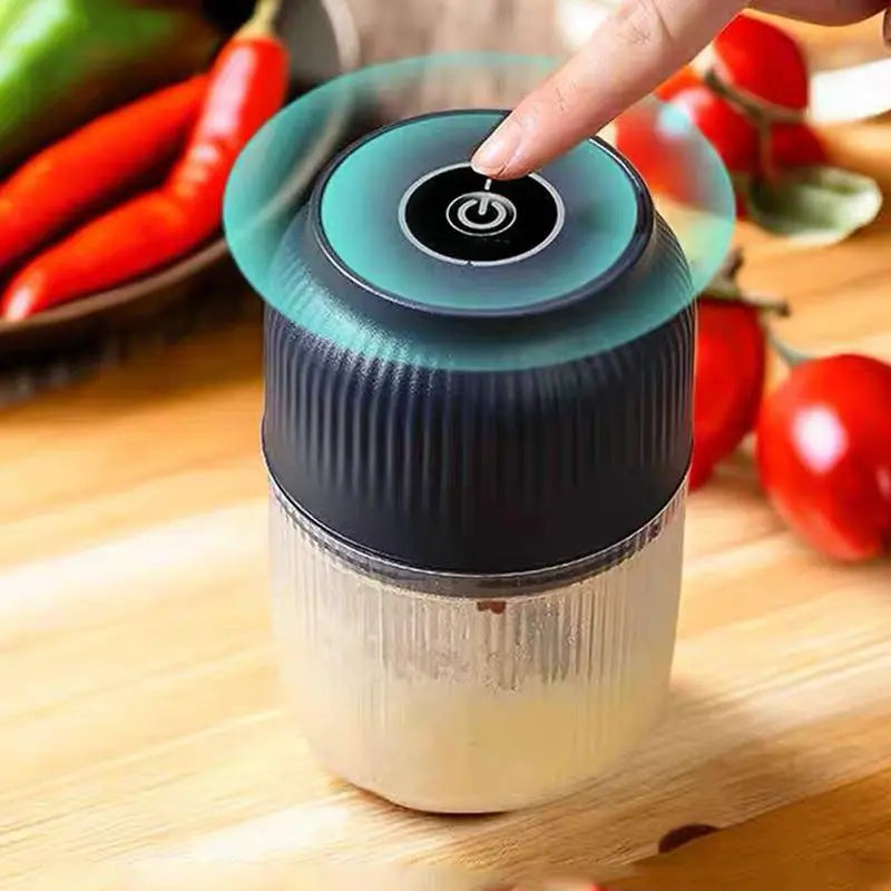 Cordless Electric Garlic Chopper (300ML) – Portable 4-Blade Food Processor & Veggie Grinder