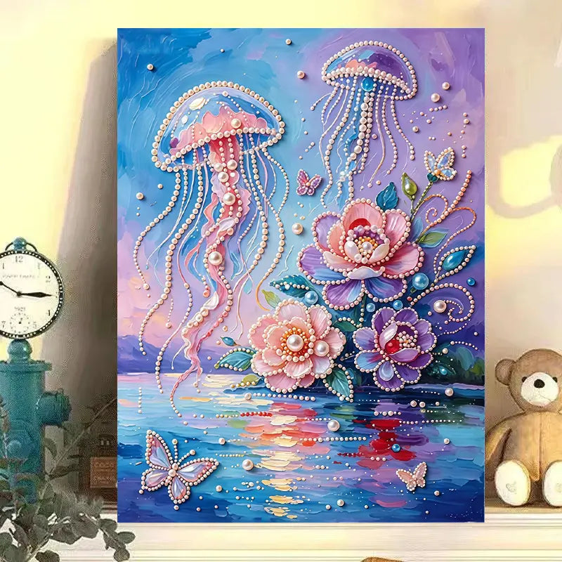 Fireworks Romantic Castle 5D Diamond Painting Kit – DIY Acrylic Round Bead Art Set