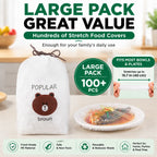 100-Pack Disposable Stretch Plastic Food Covers – Elastic Bowl Covers for Kitchen Storage