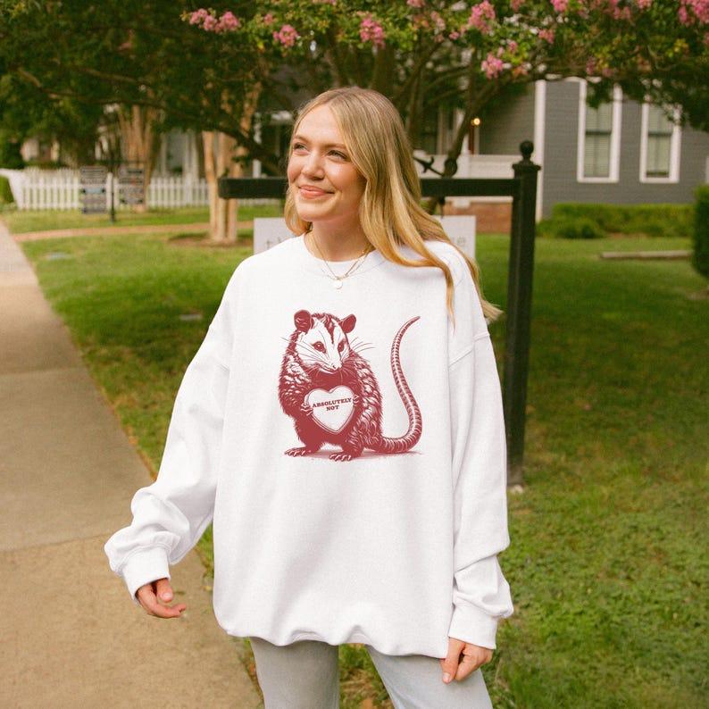 T-shirt"Absolutely Not" Possum Valentine's Sweatshirt | Funny Vintage Crewneck